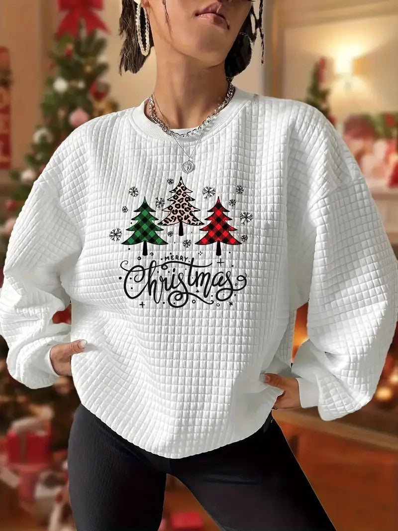 Women’s Christmas Tree Crewneck Sweatshirt - Ladies Christmas Jumpers - Wild Eye Vision