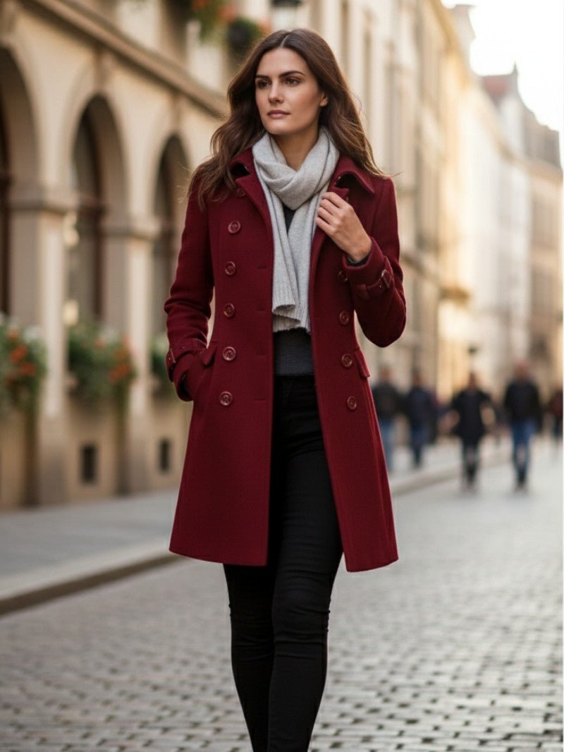 Women's Classic Double Breasted Coat - Women's Coat - Wild Eye Vision