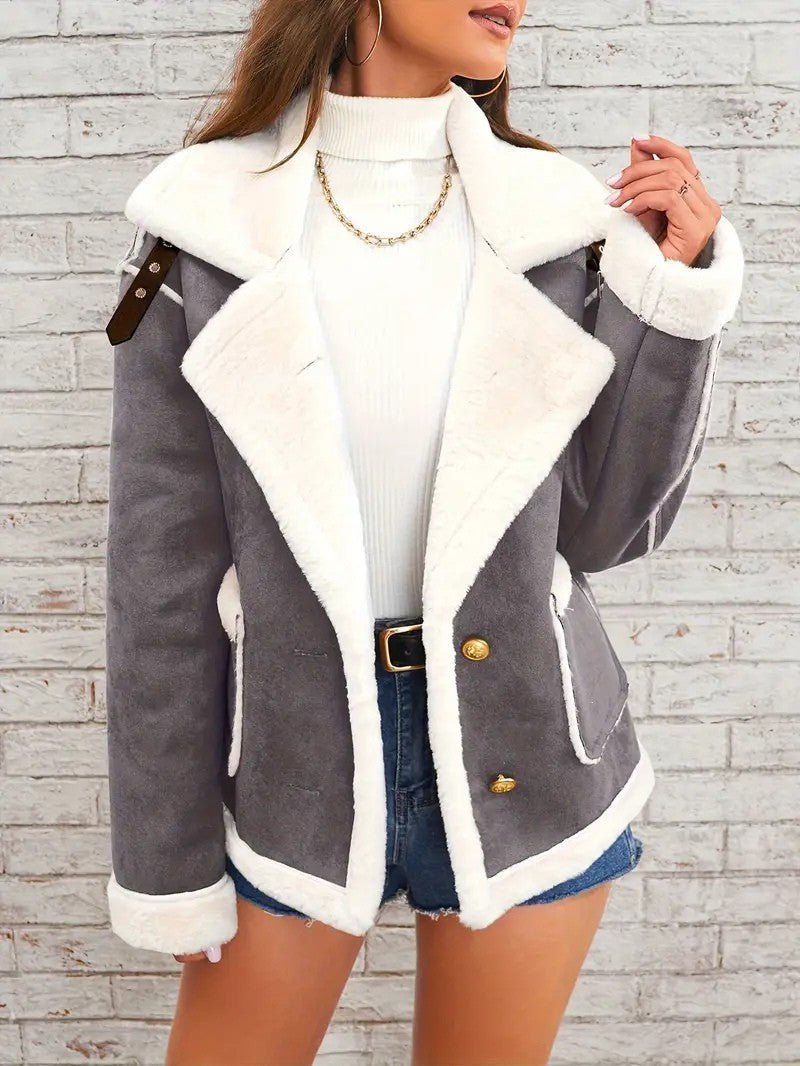 Women's Elegant Lapel Winter Coat - Women's Coat - Wild Eye Vision