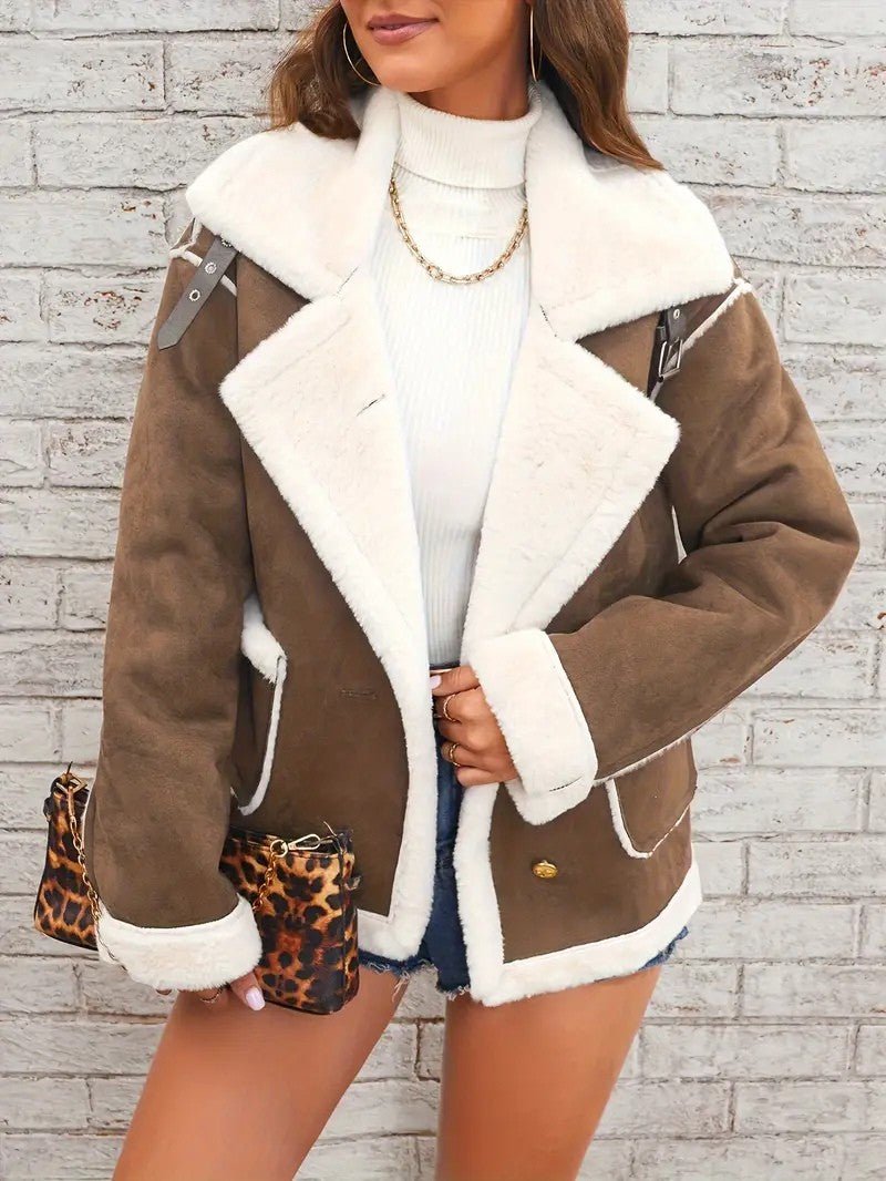 Women's Elegant Lapel Winter Coat - Women's Coat - Wild Eye Vision