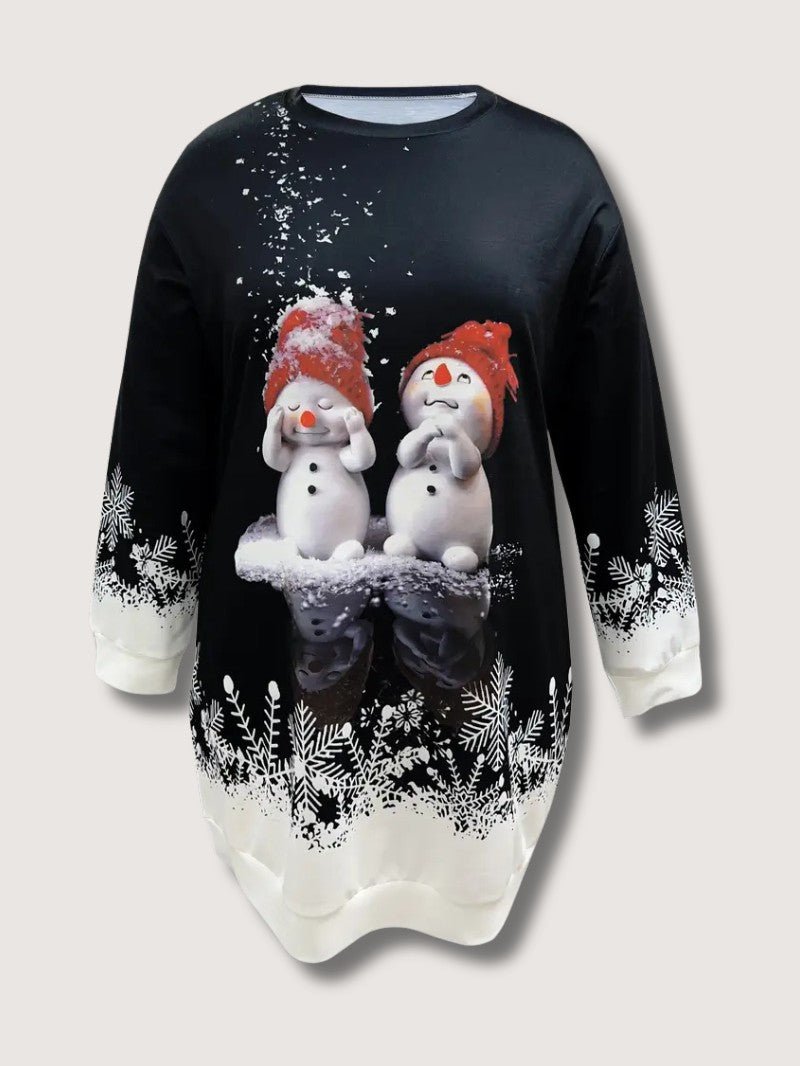 Women’s Elegant Snowman Print Sweatshirt - Ladies Christmas Jumpers - Wild Eye Vision