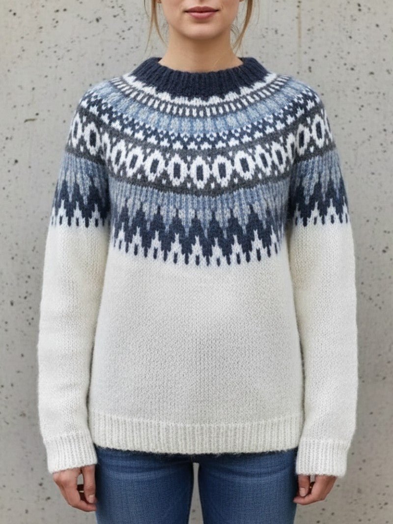 Women’s Fair Isle Crewneck Jumper - Women Jumper - Wild Eye Vision