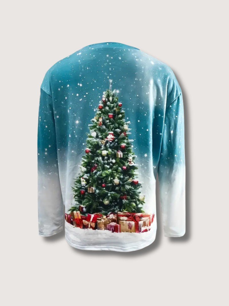 Women’s Glitter Christmas Tree Print Sweatshirt - Ladies Christmas Jumpers - Wild Eye Vision