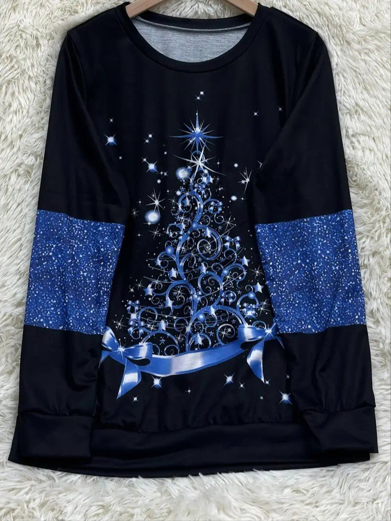 Women’s Glitter Christmas Tree Sweatshirt - Ladies Christmas Jumpers - Wild Eye Vision