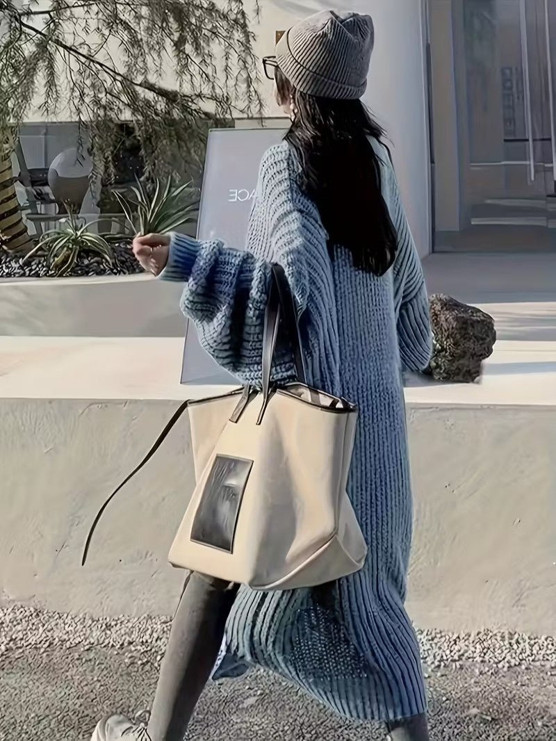 Women's Long Open Front Cardigan - Women Knit Cardigan - Wild Eye Vision