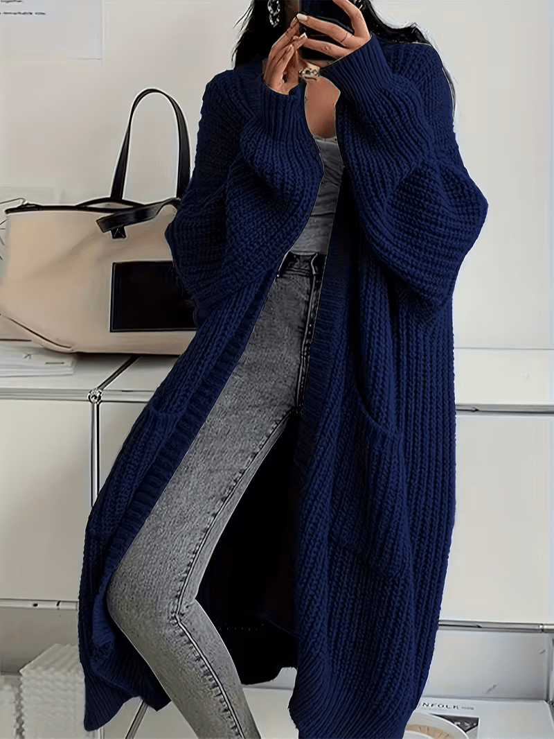 Women's Long Open Front Cardigan - Women Knit Cardigan - Wild Eye Vision