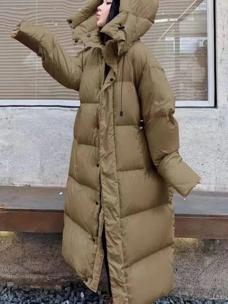 Women's Long Puffer Coat with Hood - Women's Coat - Wild Eye Vision