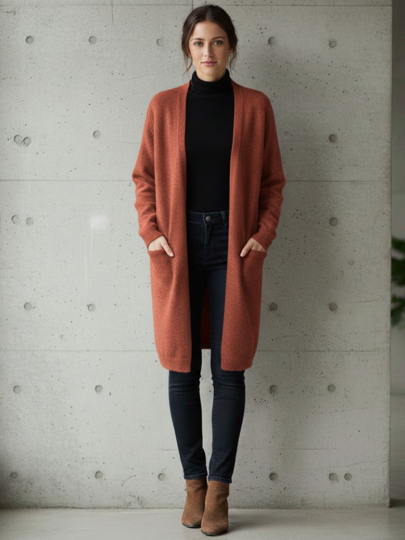 Women’s Longline Knit Cardigan with Pockets - Women Cardigan - Wild Eye Vision
