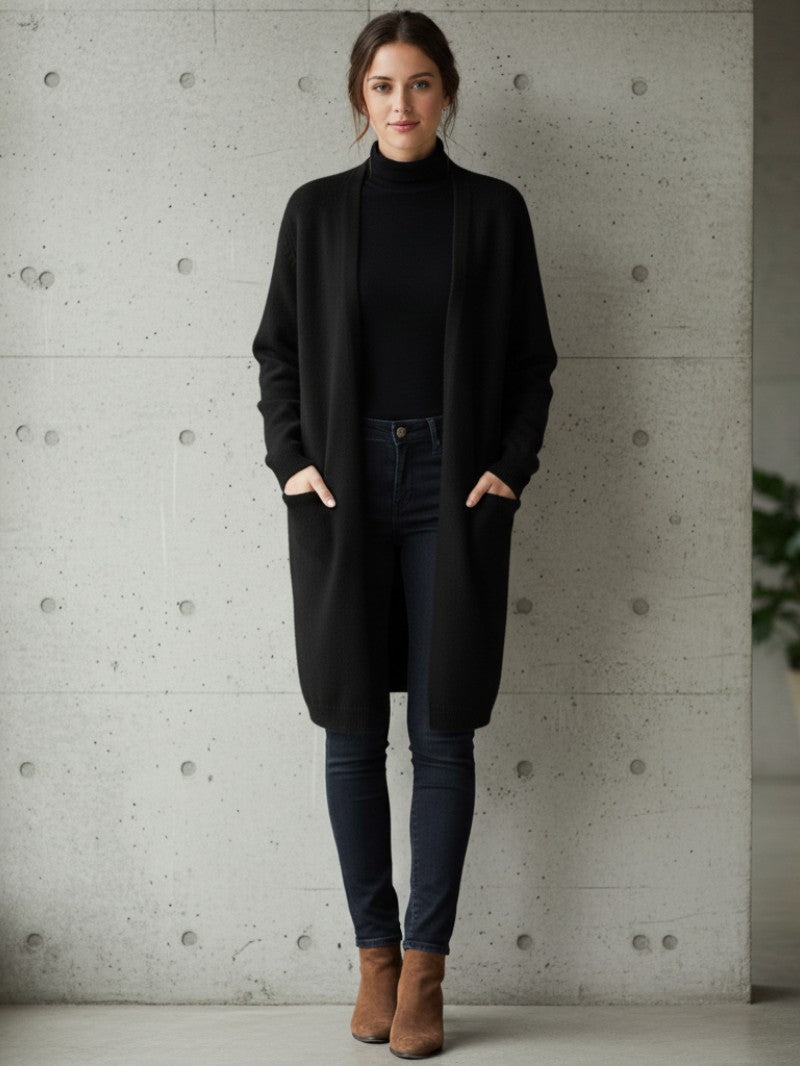 Women’s Longline Knit Cardigan with Pockets - Women Cardigan - Wild Eye Vision