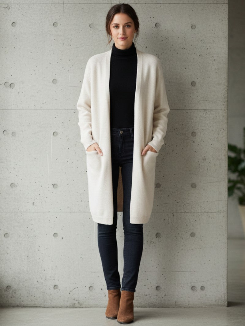 Women’s Longline Knit Cardigan with Pockets - Women Cardigan - Wild Eye Vision