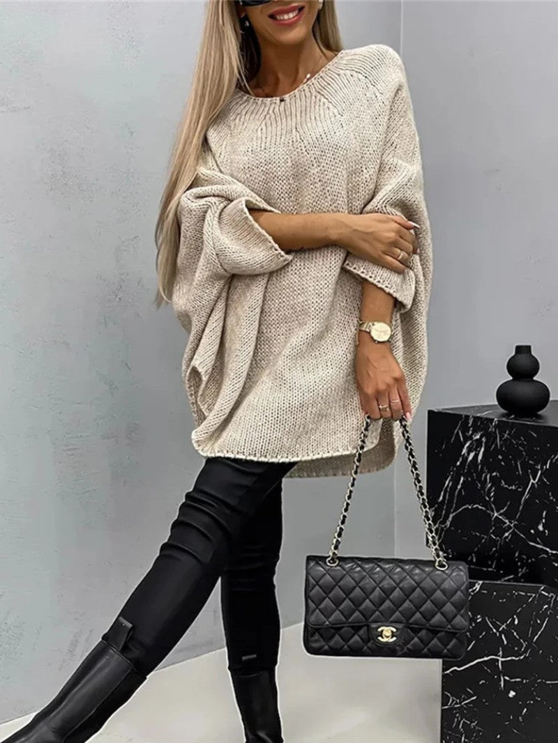 Women's Oversized Batwing Knit Jumper - Women Knitted Jumper - Wild Eye Vision