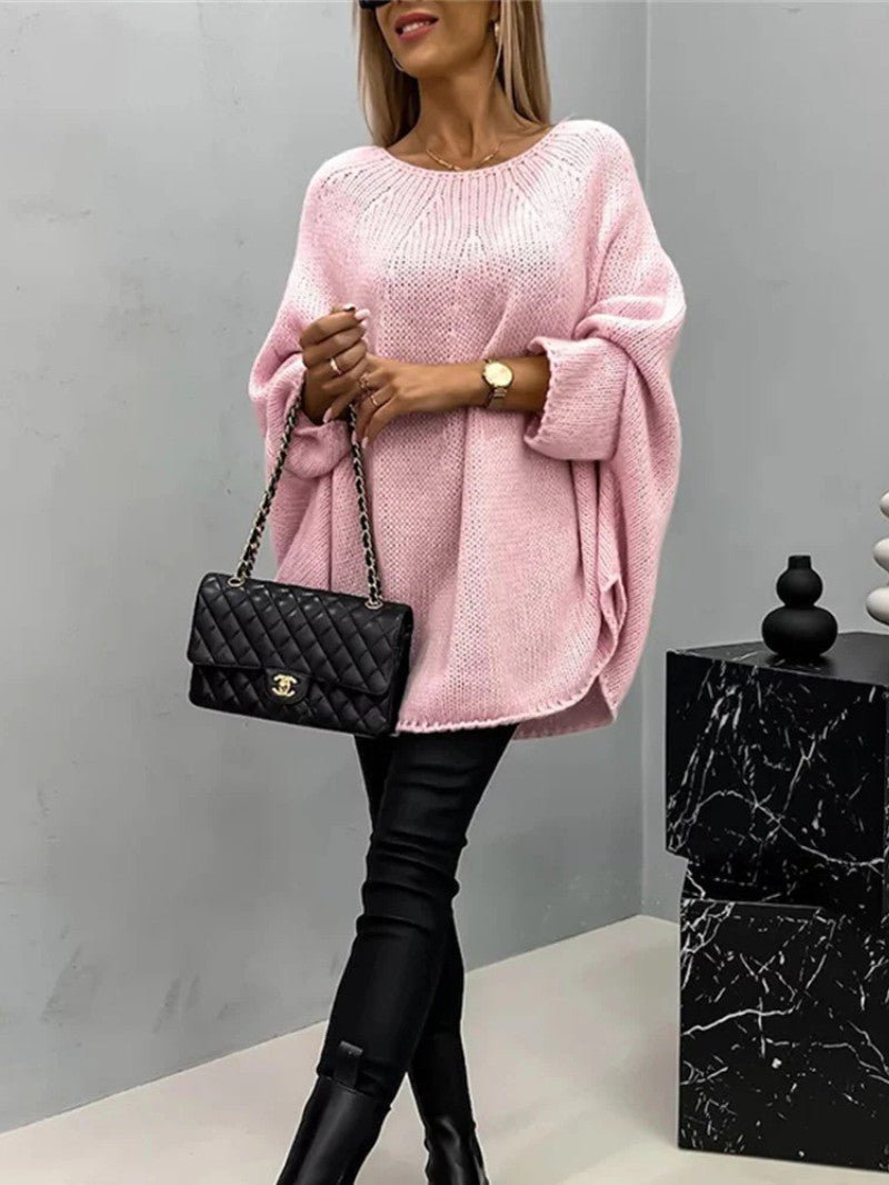 Women's Oversized Batwing Knit Jumper - Women Knitted Jumper - Wild Eye Vision