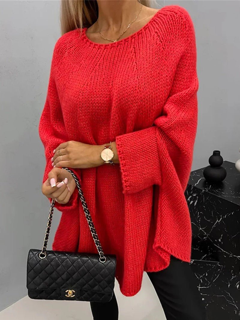 Women's Oversized Batwing Knit Jumper - Women Knitted Jumper - Wild Eye Vision