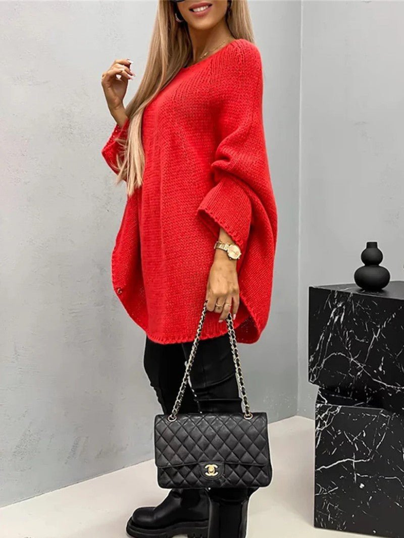 Women's Oversized Batwing Knit Jumper - Women Knitted Jumper - Wild Eye Vision