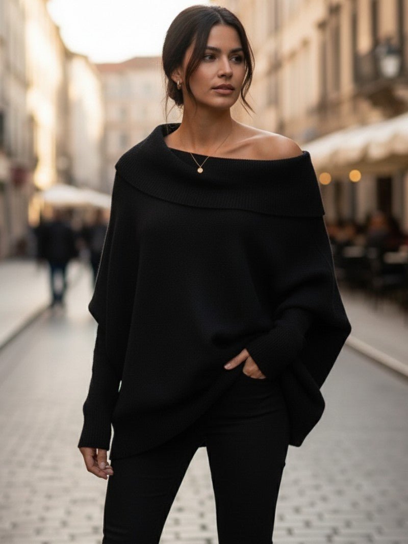 Women’s Oversized Boat Neck Jumper - Women Jumper - Wild Eye Vision