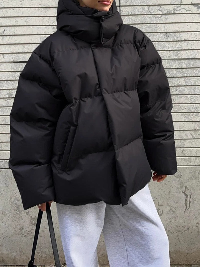 Women’s Oversized High - Neck Puffer Jacket - Women's Puffer Jacket - Wild Eye Vision