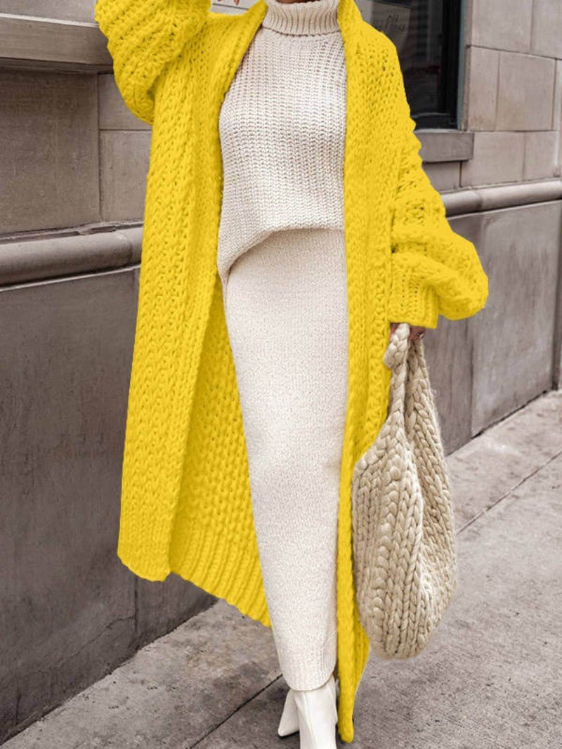 Women's Oversized Long Chunky Knit Cardigan - Women Knit Cardigan - Wild Eye Vision