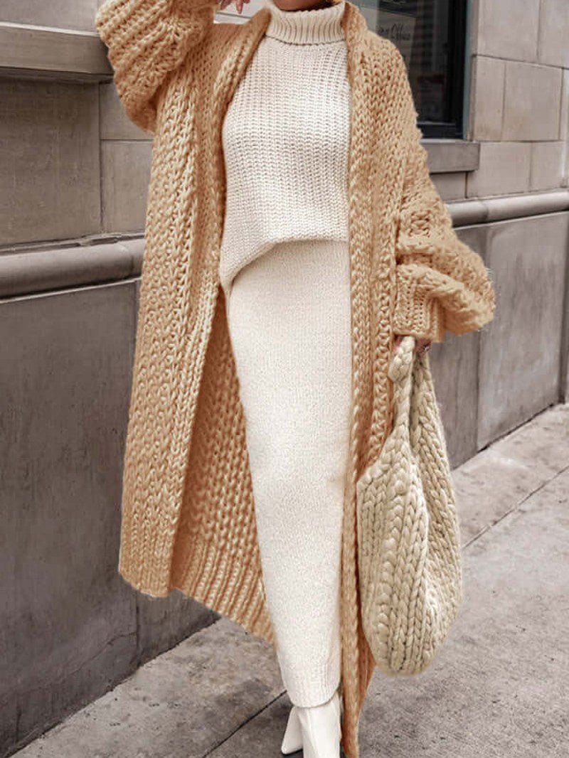 Women's Oversized Long Chunky Knit Cardigan - Women Knit Cardigan - Wild Eye Vision