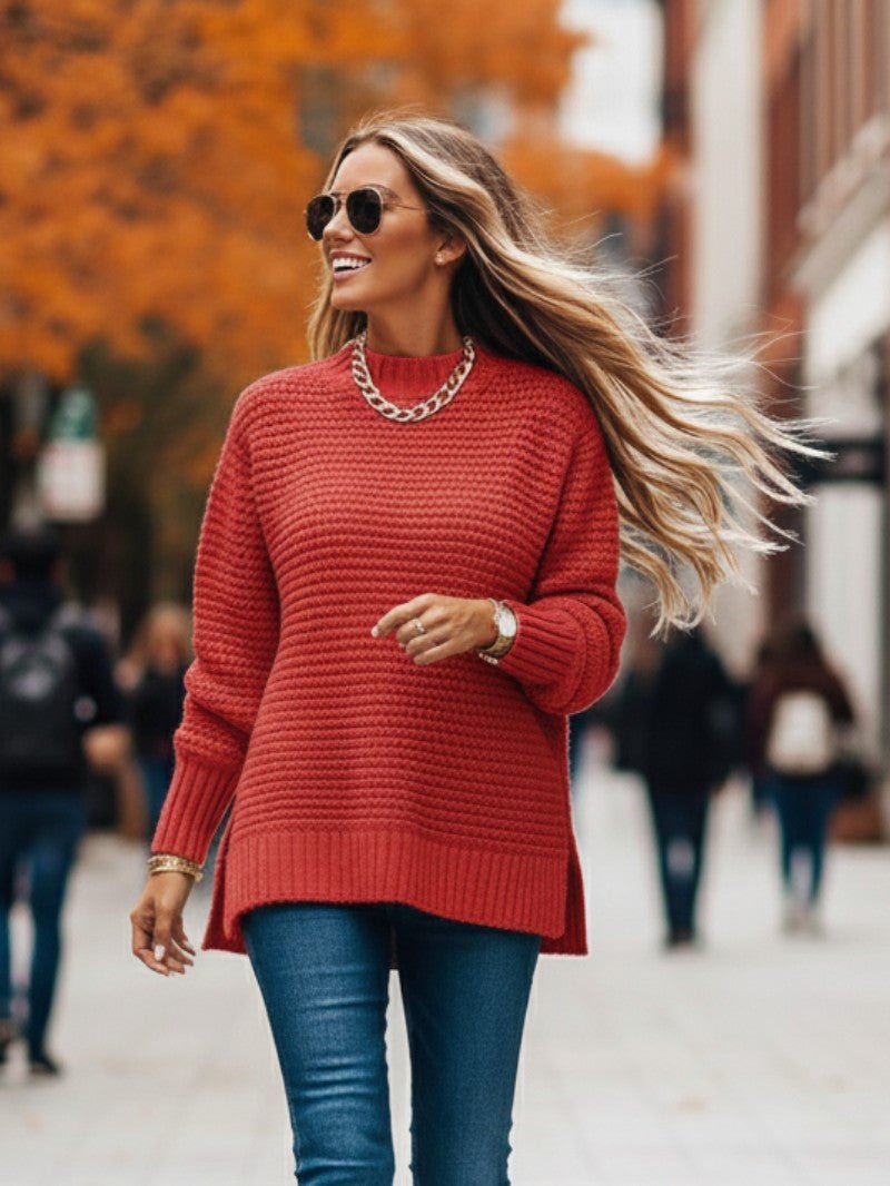 Women's Oversized Warm Knitted Jumper - Women Knitted Jumper - Wild Eye Vision