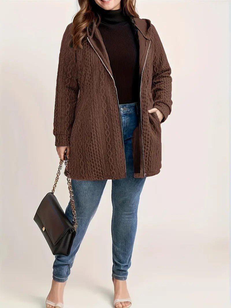 Women's Plus Size Casual Zip Coat - Women's Coat - Wild Eye Vision