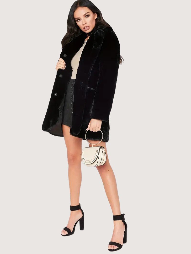 Women's Plush Button Winter Coat - Women's Coat - Wild Eye Vision