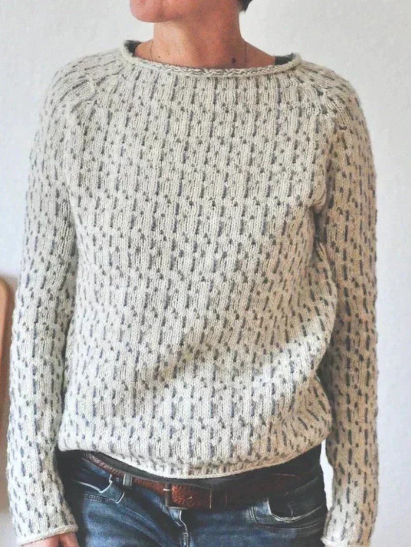 Women's Ribbed Crewneck Knit Jumper - Women Knitted Jumper - Wild Eye Vision