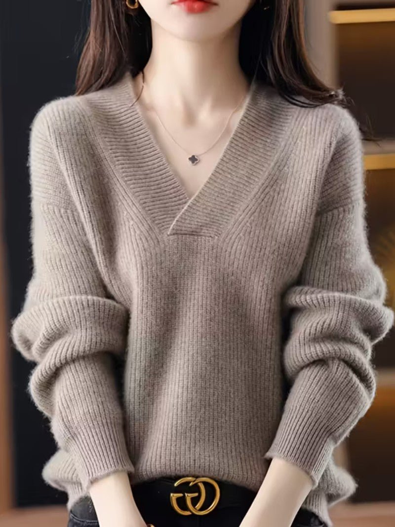 Women’s Soft V Neck Jumper - Women Jumper - Wild Eye Vision