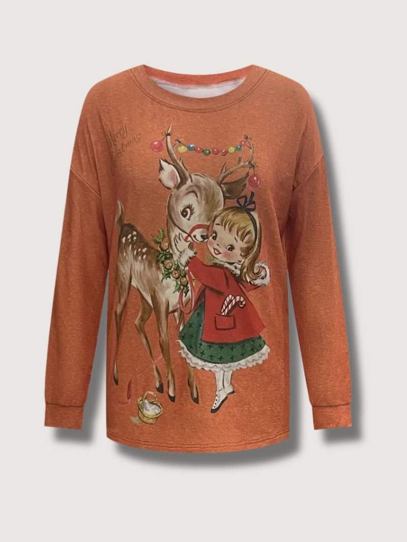 Women’s Vintage Reindeer Christmas Sweatshirt - Ladies Christmas Jumpers - Wild Eye Vision