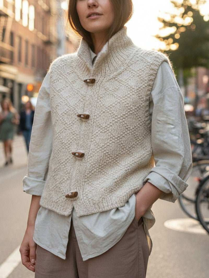 Women's Winter Stand Collar Knit Vest - Women Knit Cardigan - Wild Eye Vision