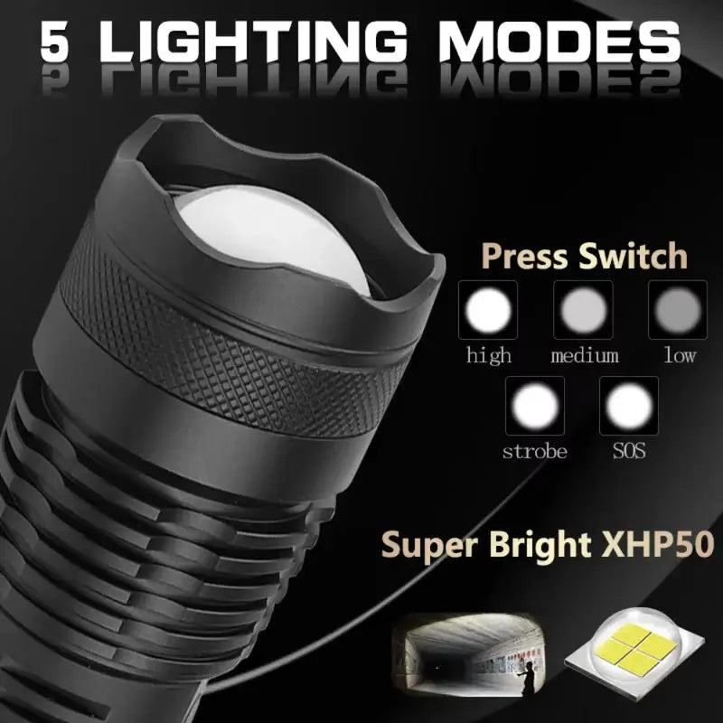 XH - P50 90000 Lumens Flashlight - Flashlight - Wild Eye Vision