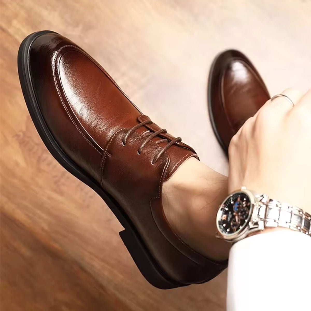 Leather Lace Up Oxford Shoes