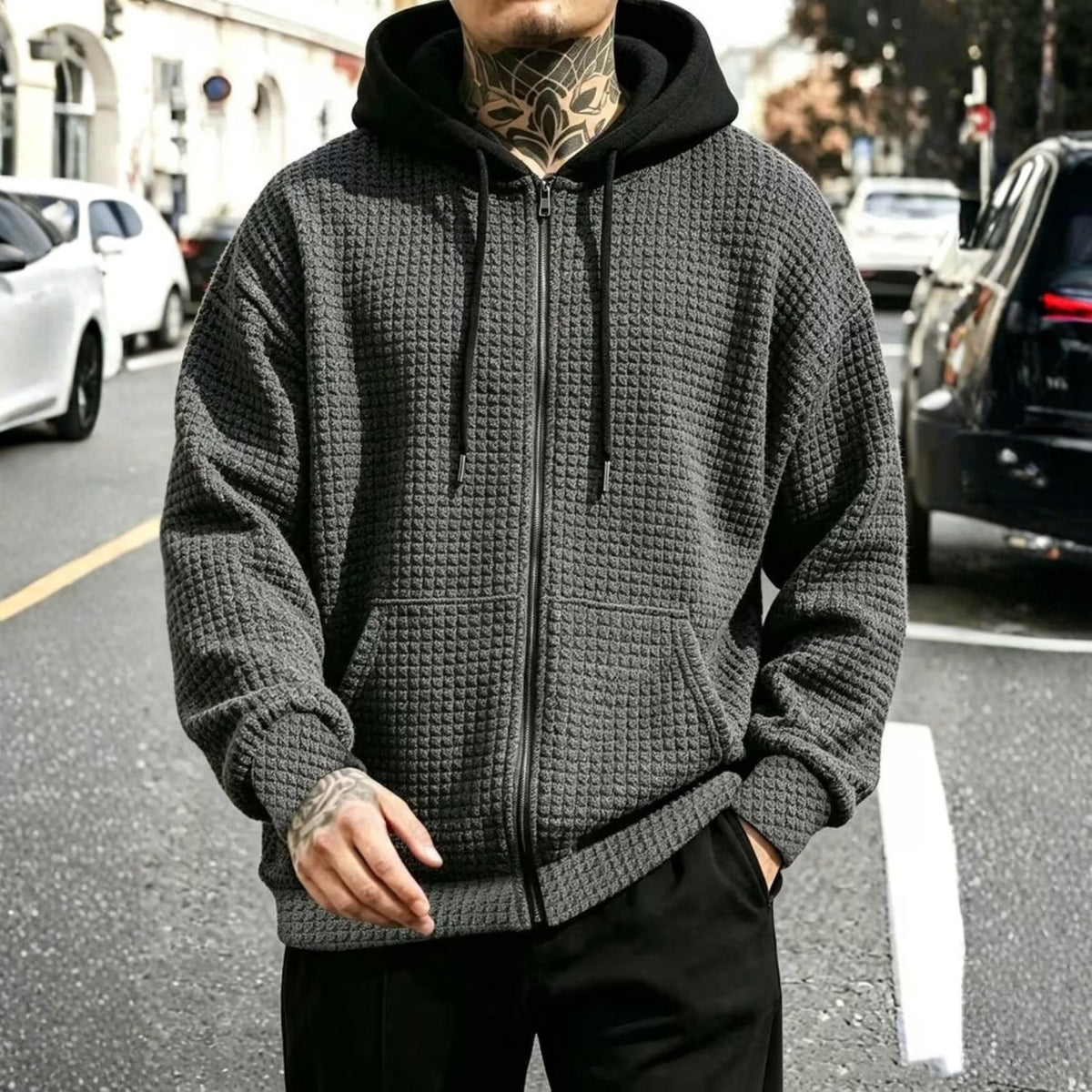 Men’s Textured Hooded Jacket