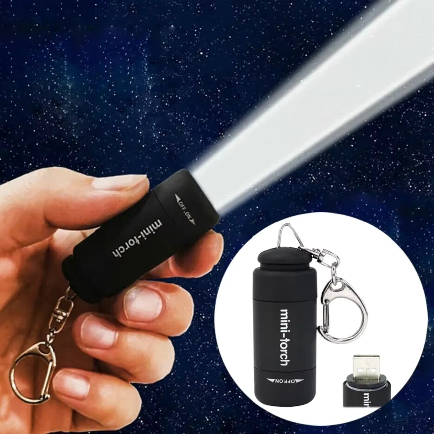 USB Rechargeable Mini Keychain Flashlight