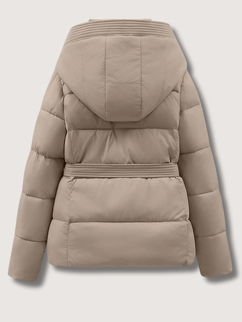 Women's Hooded Belted Puffer Jacket