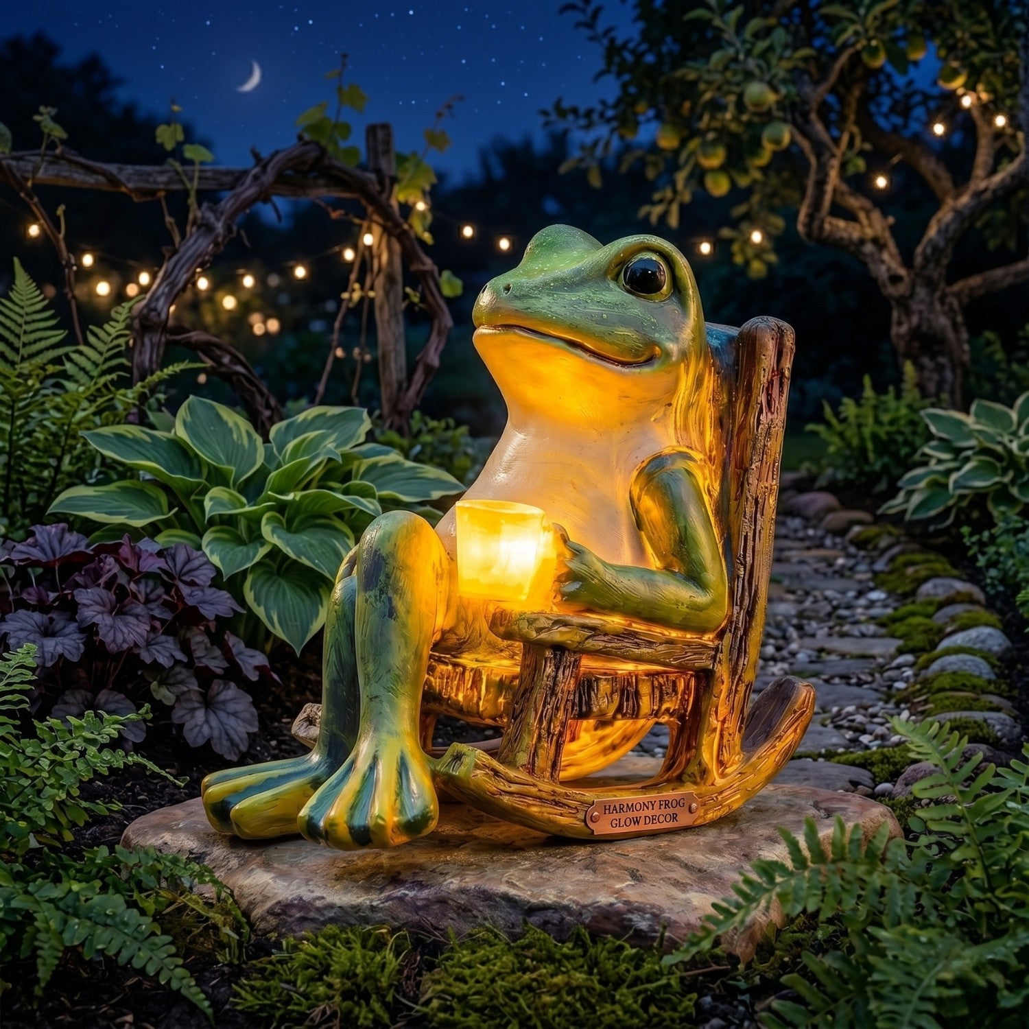 Glowing Garden Frog Lantern