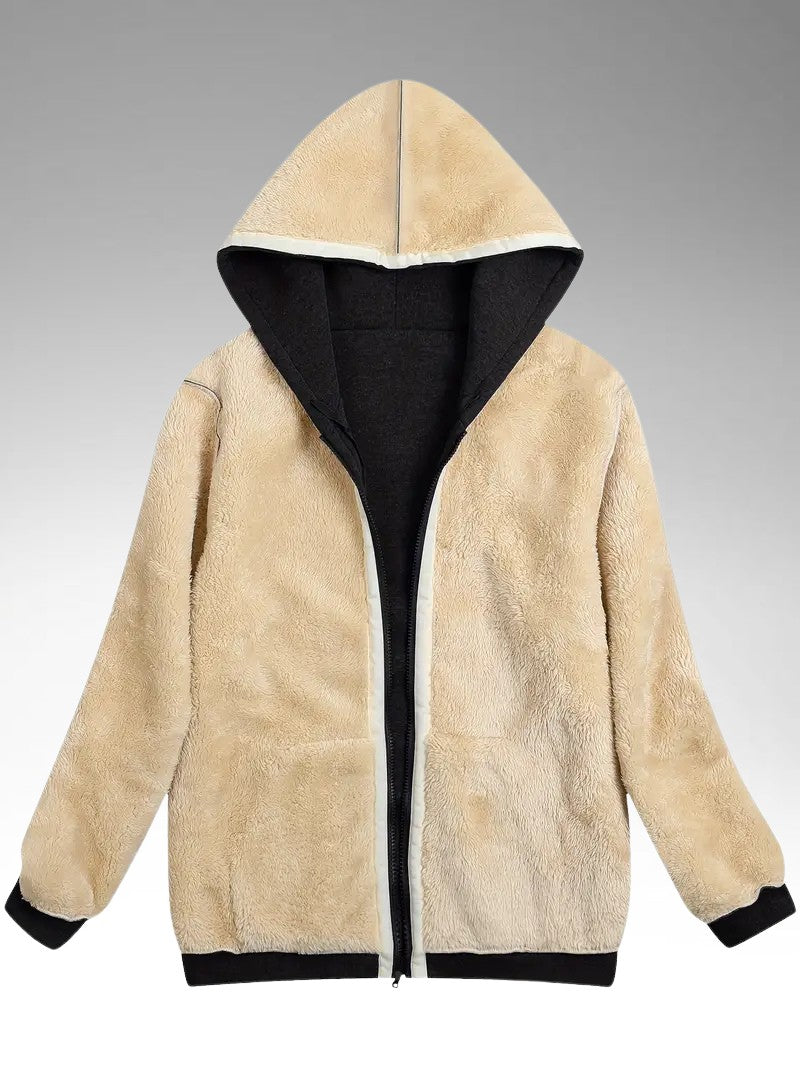 Women’s Plush Fleece-Lined Hooded Jacket