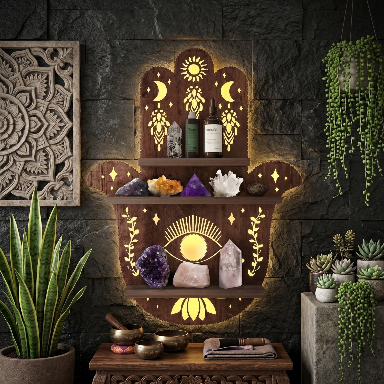 Boho Hamsa Light Shelf