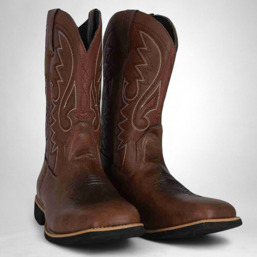 Rugged Men’s Leather Western Boots