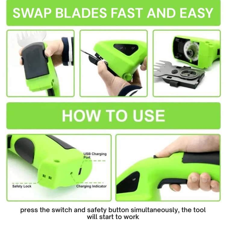 2 - in - 1 Cordless Garden Trimmer - Hedge Trimmer - Wild Eye Vision