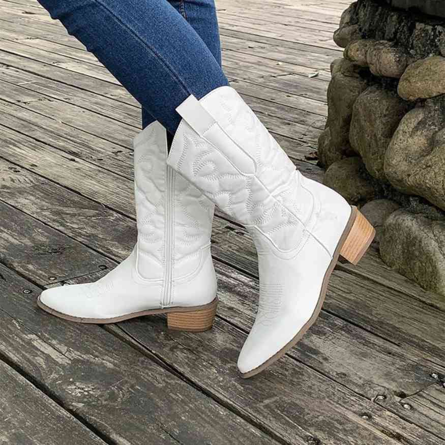 Mid-Calf Retro Cowgirl Boots