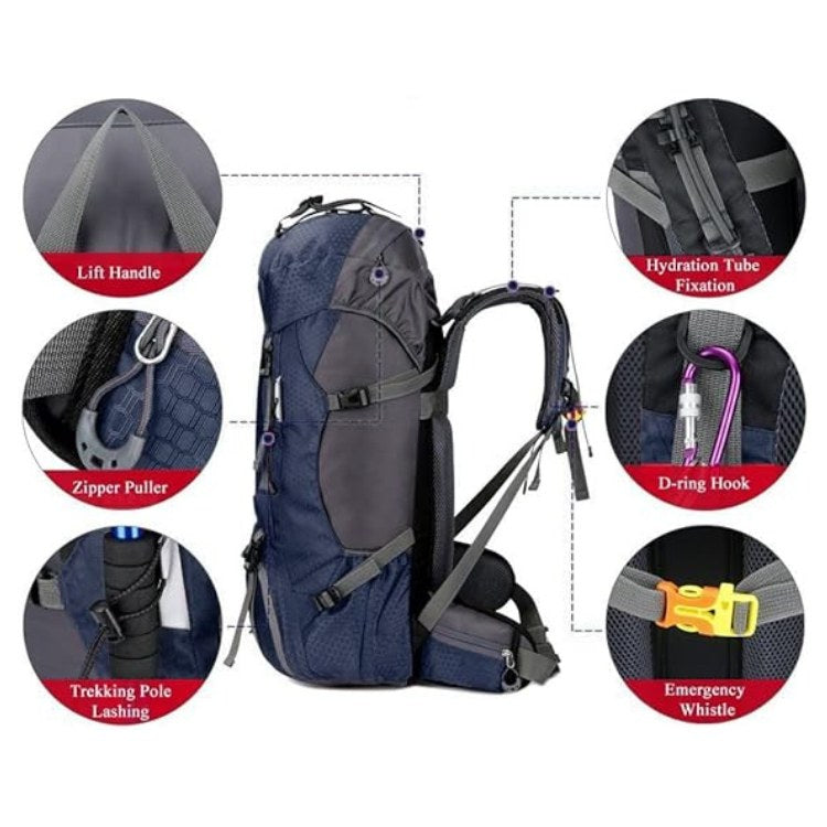 60L Lightweight Waterproof Hiking Backpack