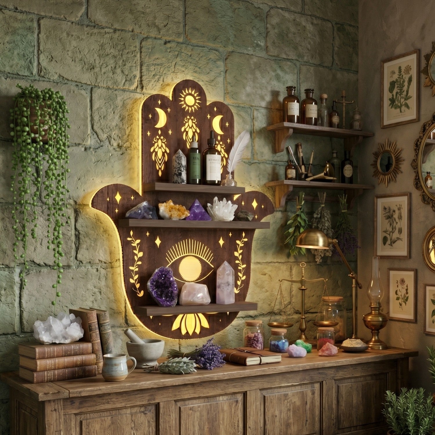 Boho Hamsa Light Shelf