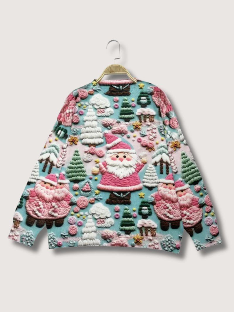 3D Santa Print Christmas Sweatshirt - Ladies Christmas Jumpers - Wild Eye Vision