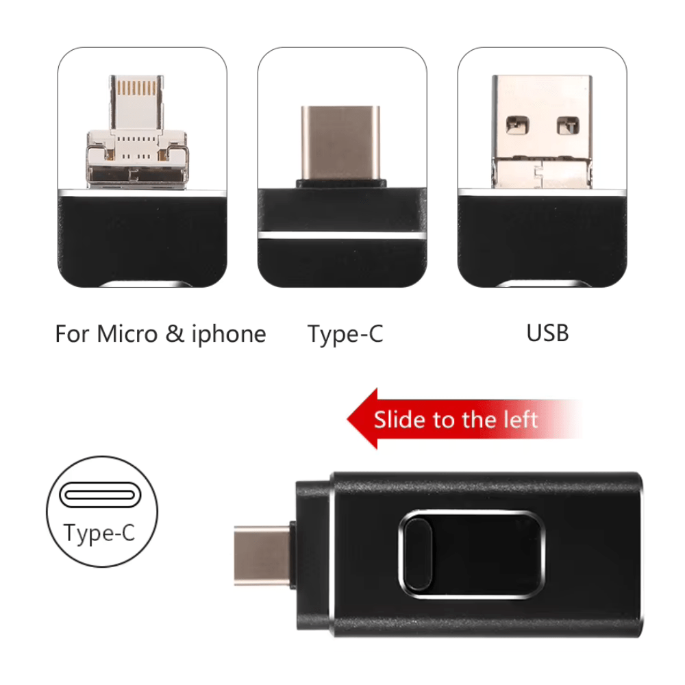 4 - in - 1 Multiport USB Flash Drive - 4 - in - 1 USB - Wild Eye Vision