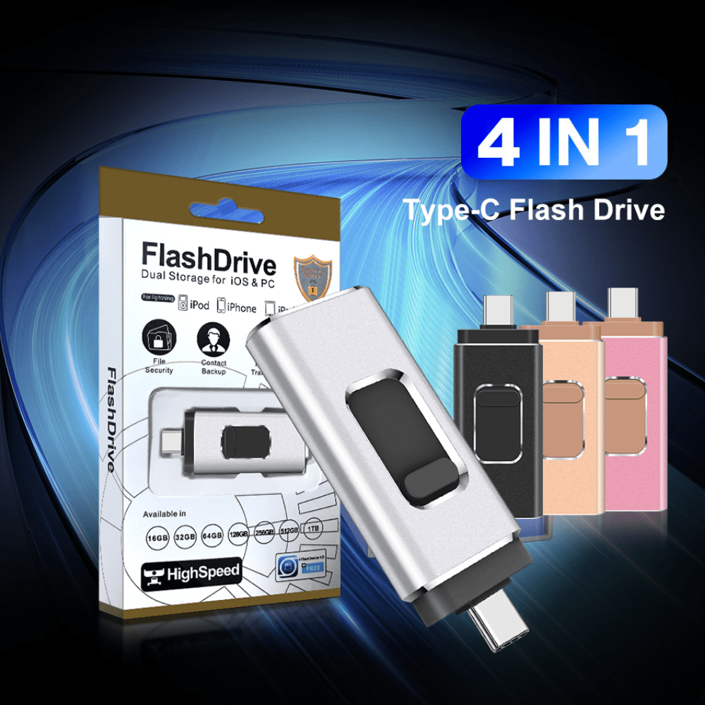 4 - in - 1 Multiport USB Flash Drive - 4 - in - 1 USB - Wild Eye Vision
