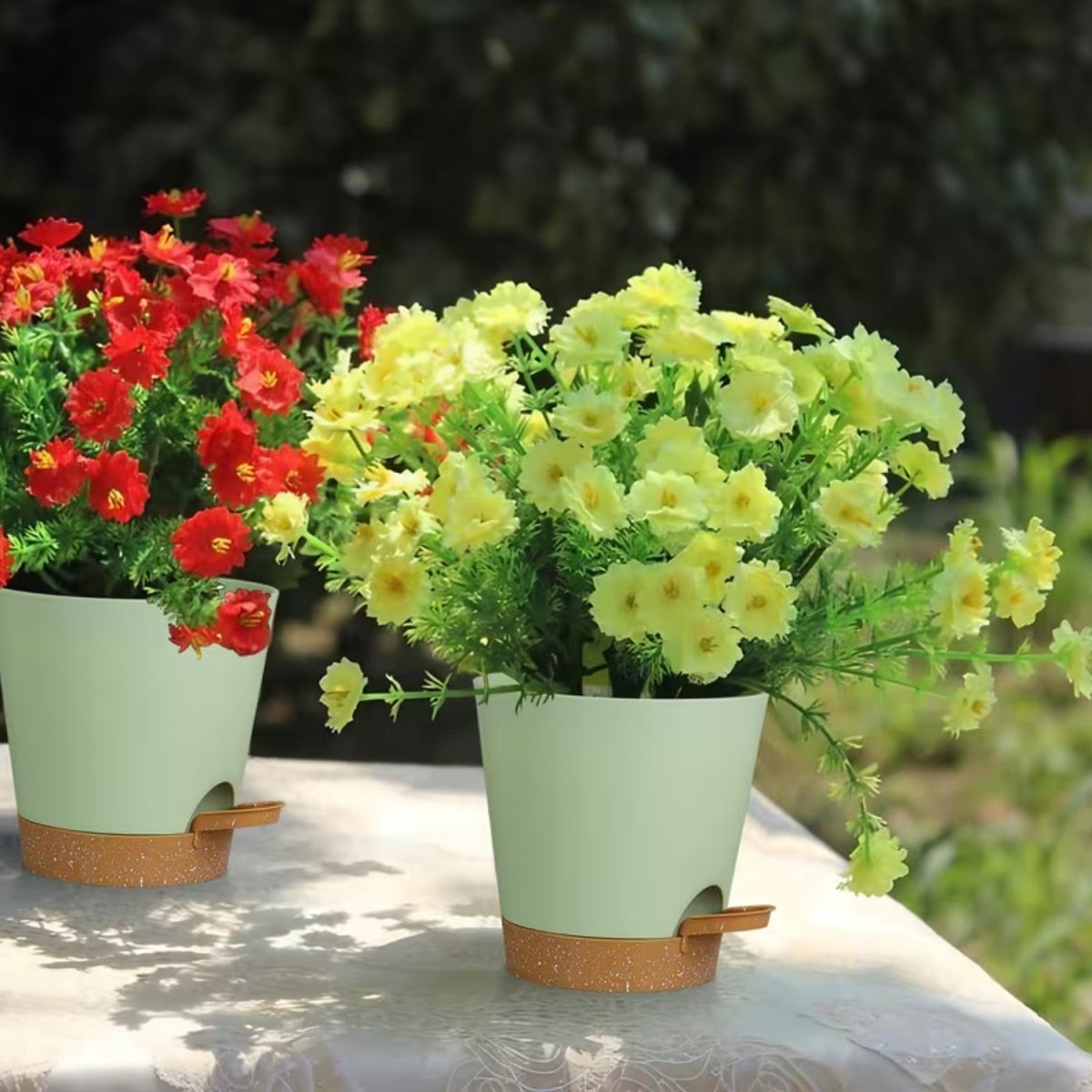 5 - Pack Self - Watering Flower Pots with Drainage - Flowerpot - Wild Eye Vision