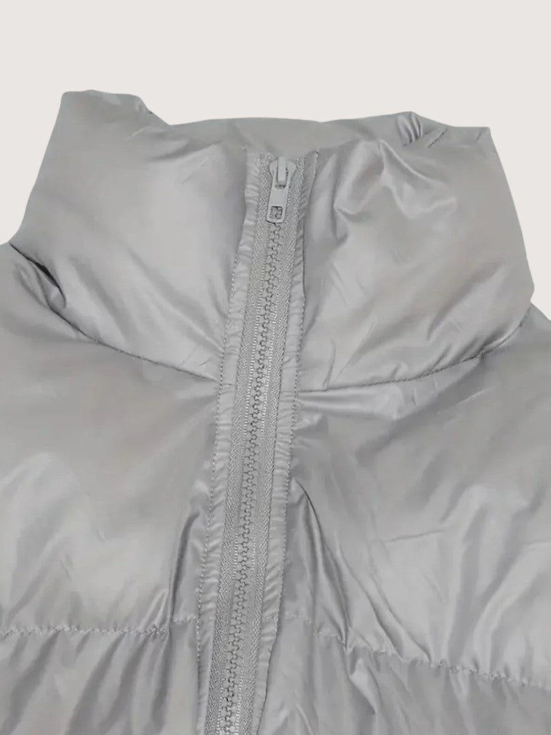 Cropped Zip-Up Puffer Jacket for Women