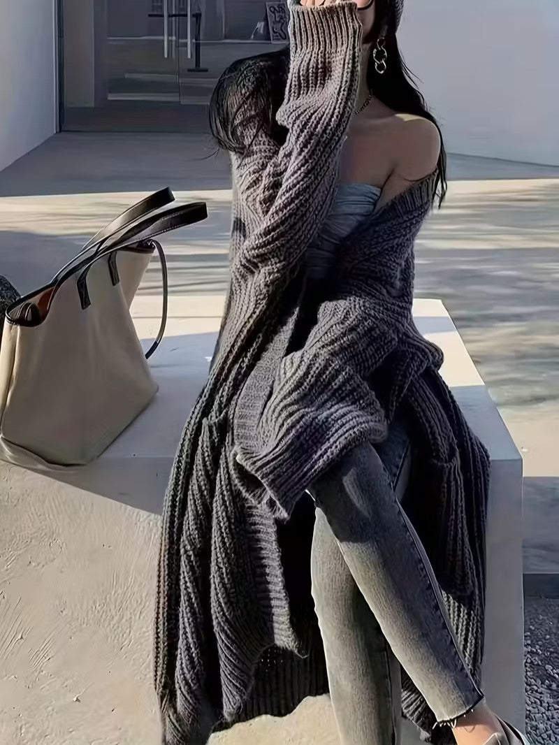 Women's Long Open Front Cardigan