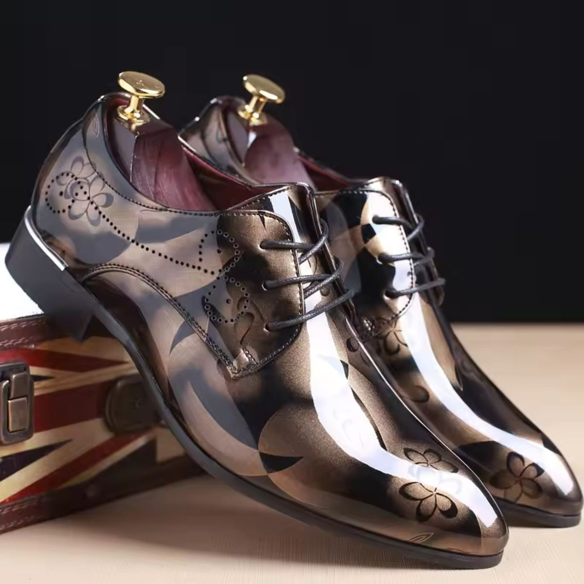 Floral Pattern Lace Up Oxfords