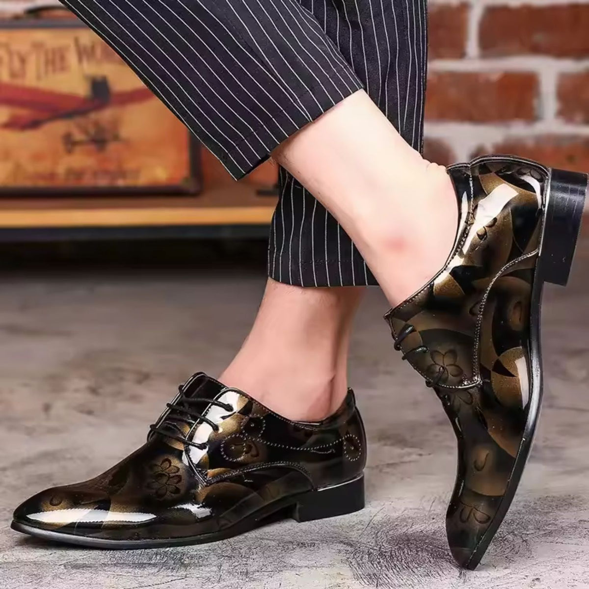 Floral Pattern Lace Up Oxfords